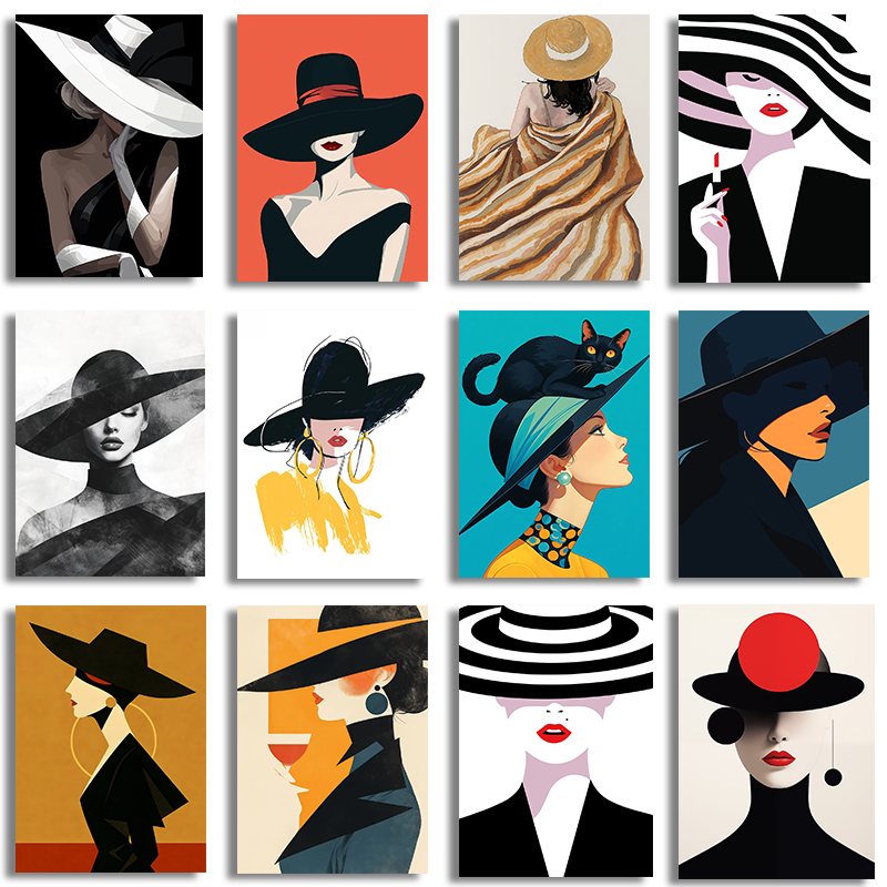 Photography Geometry - 1pc frameless canvas Fashion Beauty Woman