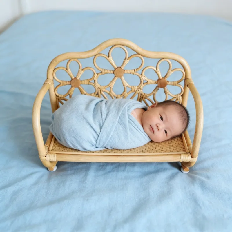 Photography Indonesia - 1pc Indonesia- Sourced Rattan Bench Newborn