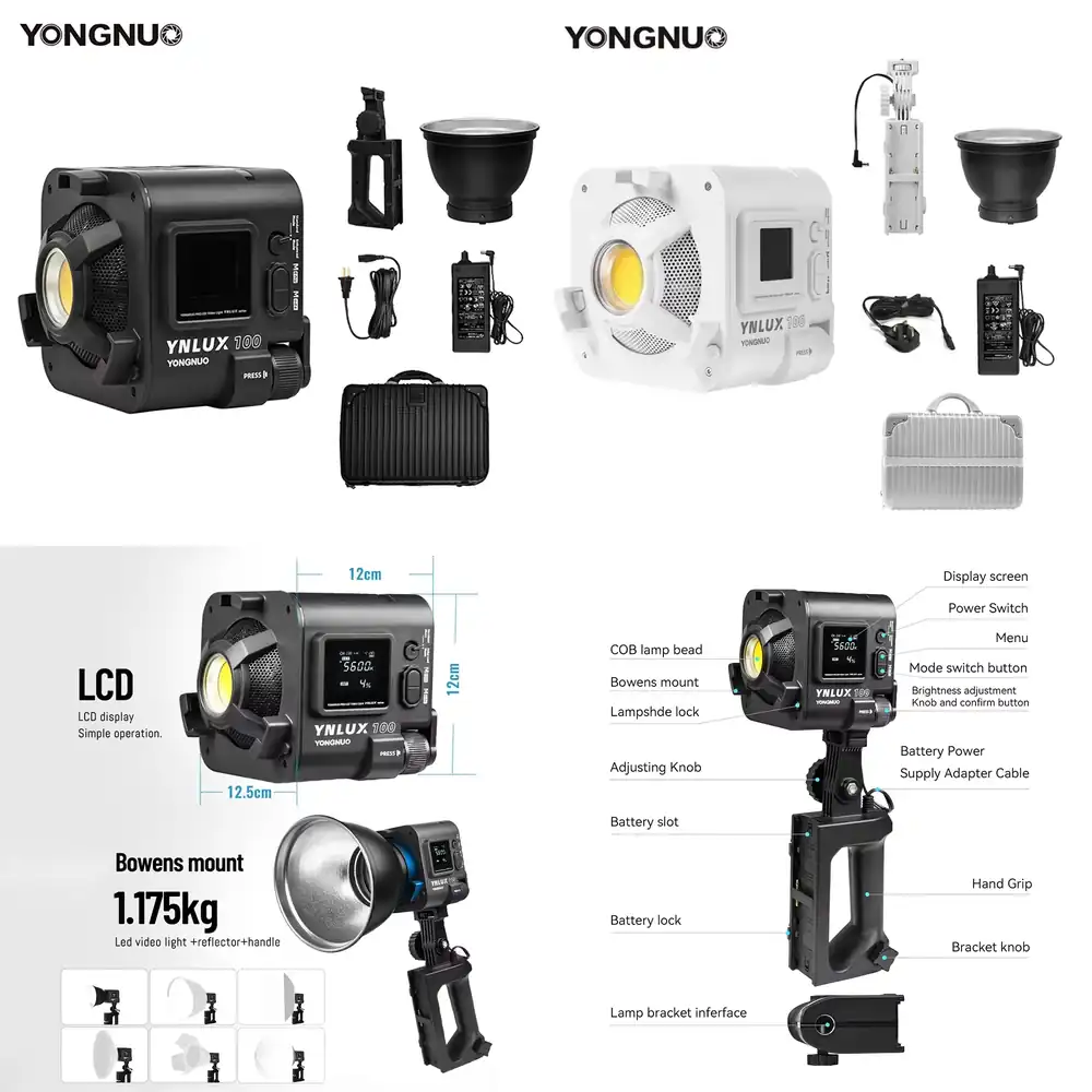 Photography Videos Free - YONGNUO YNLUX100 100W 3200K-5600K Compact Handheld