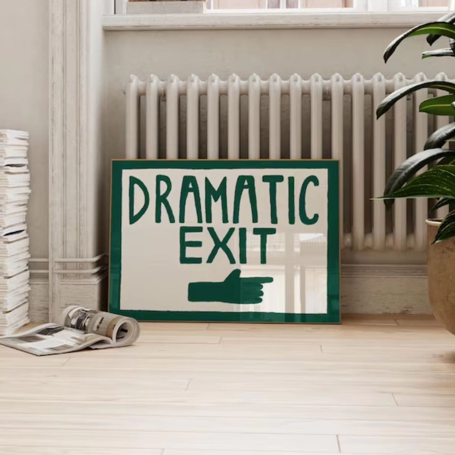 Photography Night - Funny Hallway Print Dark Green Dramatic