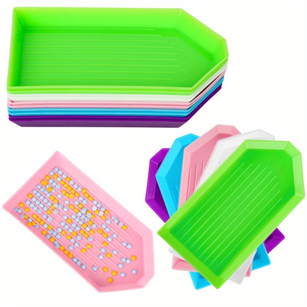 Photography Geometry - 5pcs Multicolor Plastic Diamond Painting Trays,