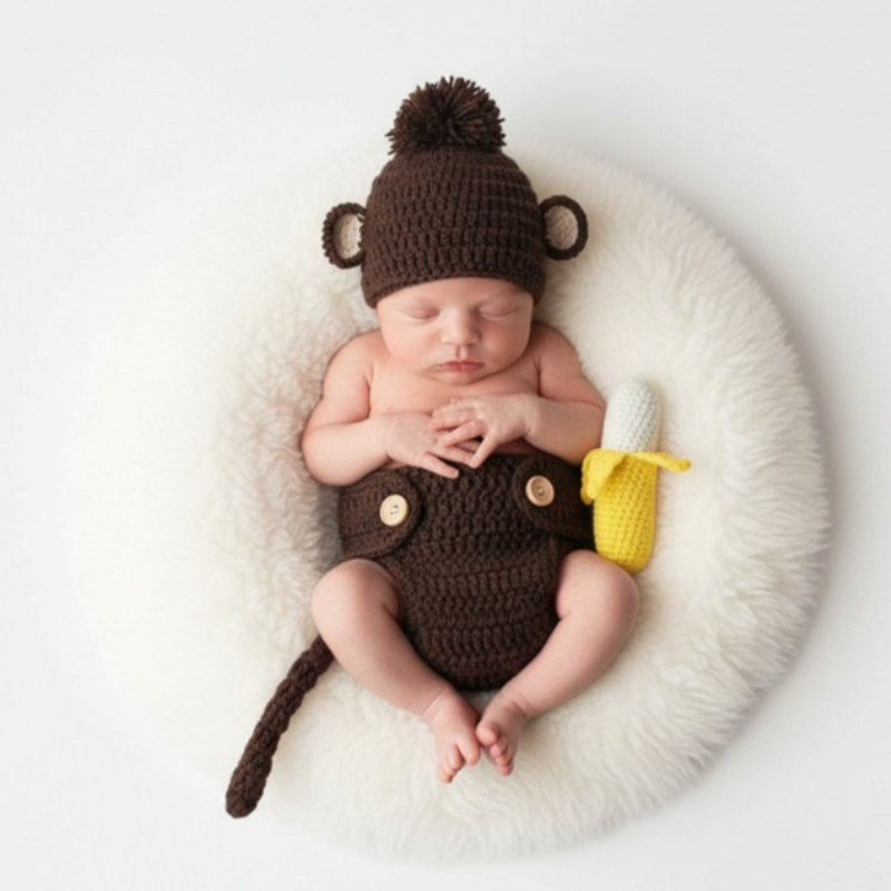 Photography Outfit - Baby Photography Props Handmade Monkey Banana