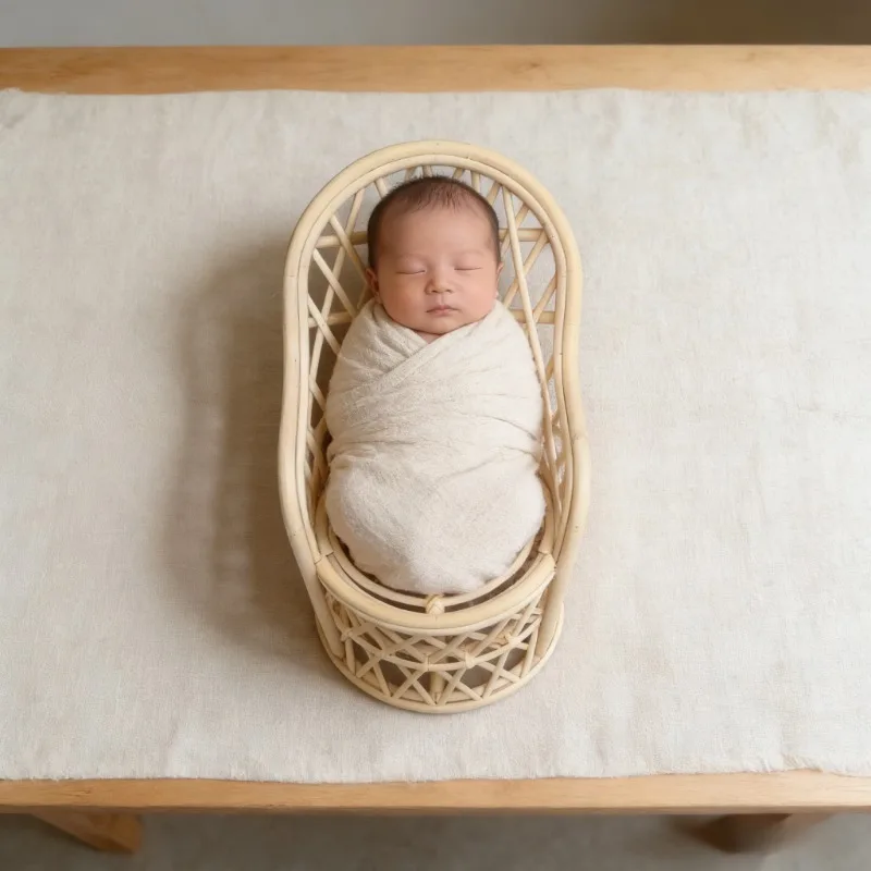 Photography Indonesia - Indonesia Natural Rattan Bench baby Posing
