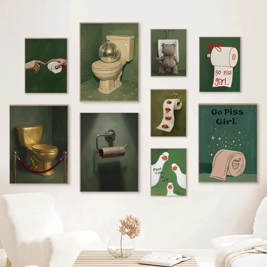 Photography Art - (No frame)1pcsHumorous Luxe Bathroom Poster Empty