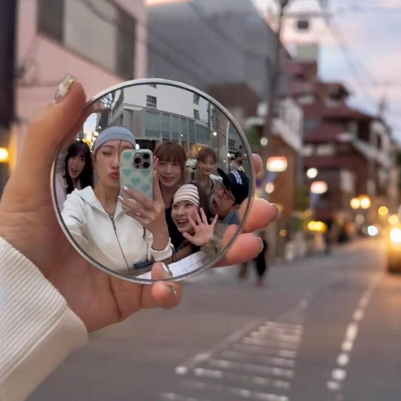 1/2Pcs Girls' Makeup Mirror Tr - Photography High Angle ulasan dan harga