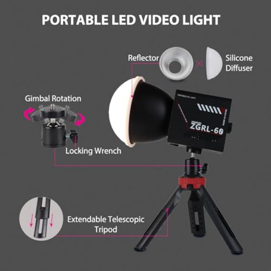 60W COB LED Video Light Handhe - Photography Videos Free ulasan dan harga