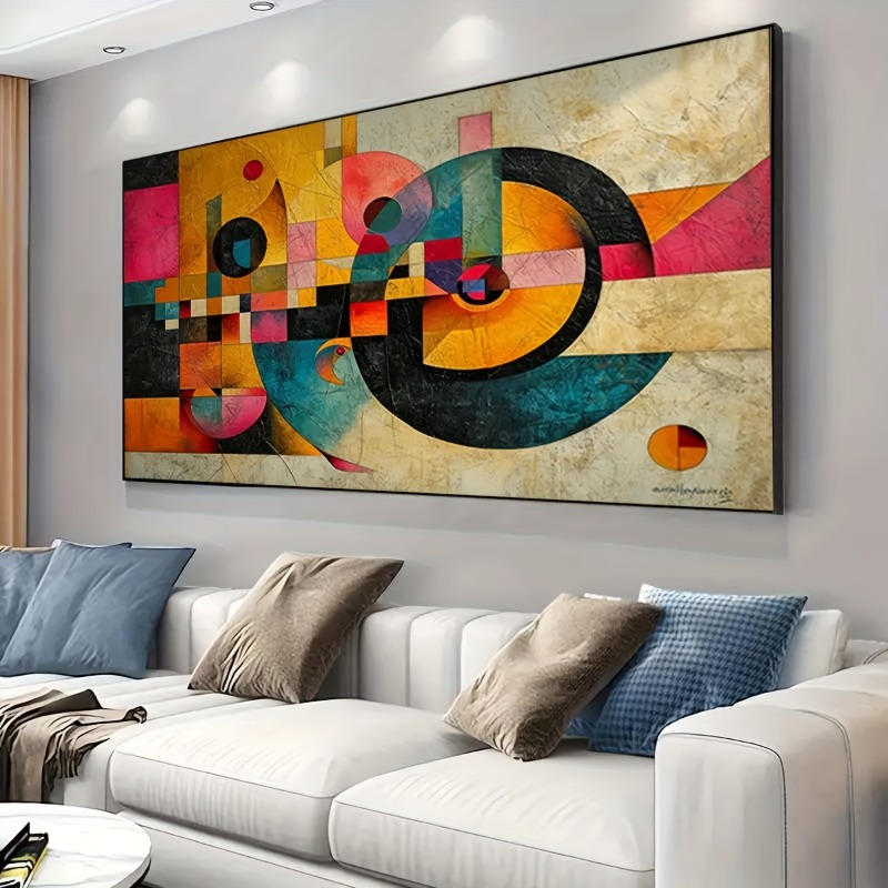 Large Frameless Modern Abstrac - Photography Geometry ulasan dan harga