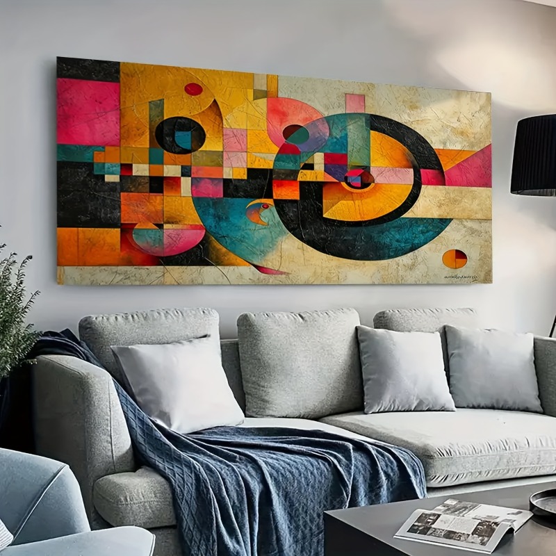 Large Frameless Modern Abstrac - Photography Geometry ulasan dan harga